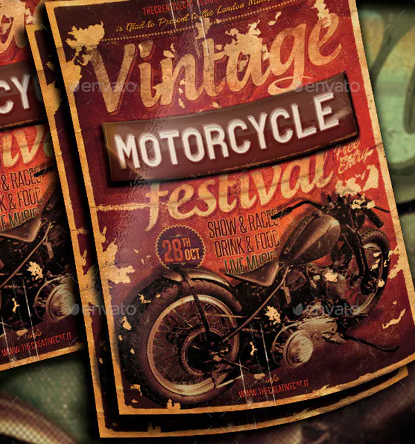 Vintage Motorcycle Festival Flyer & Poster Template