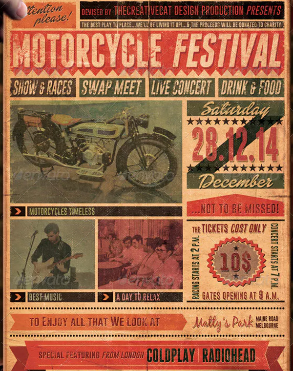 Vintage Motorcycle Festival Flyer