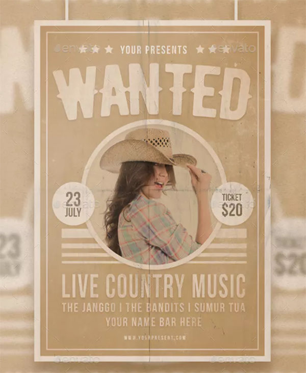 Wanted Country Music Flyer