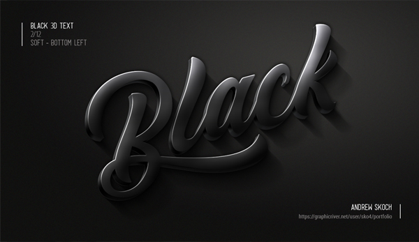 3D Black Photoshop Action