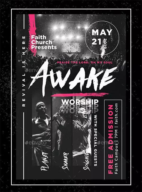 Awake Worship Church Flyer Template