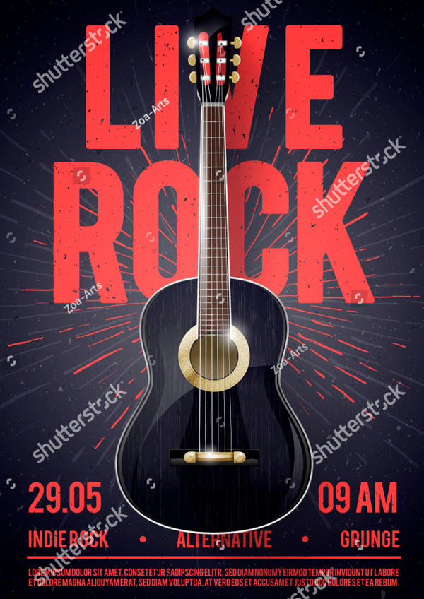 Beautiful Live Classic Rock Music Flyer