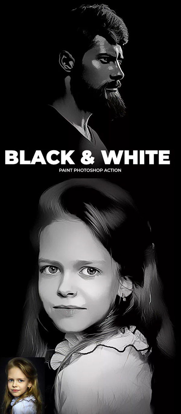 Black & White Paint Photoshop Action