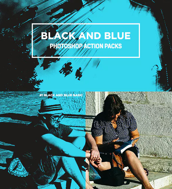 Black and Blue Photoshop Action
