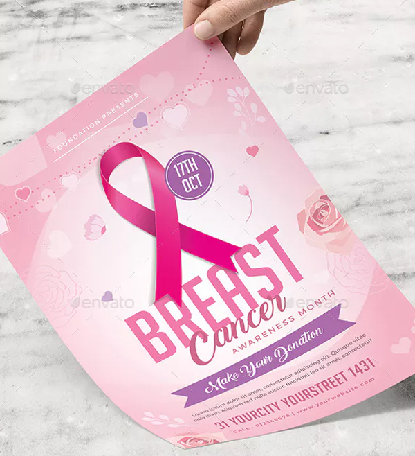 Breast Cancer Awareness Flyer Editable Template