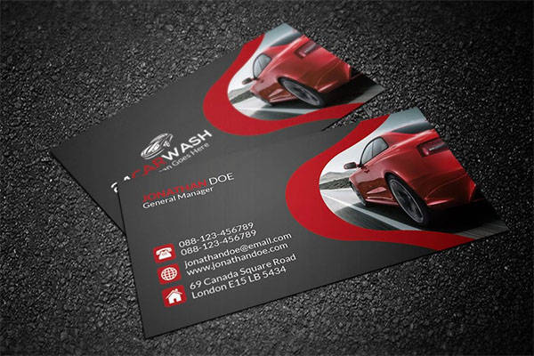Car Wash Business PSD Card Design