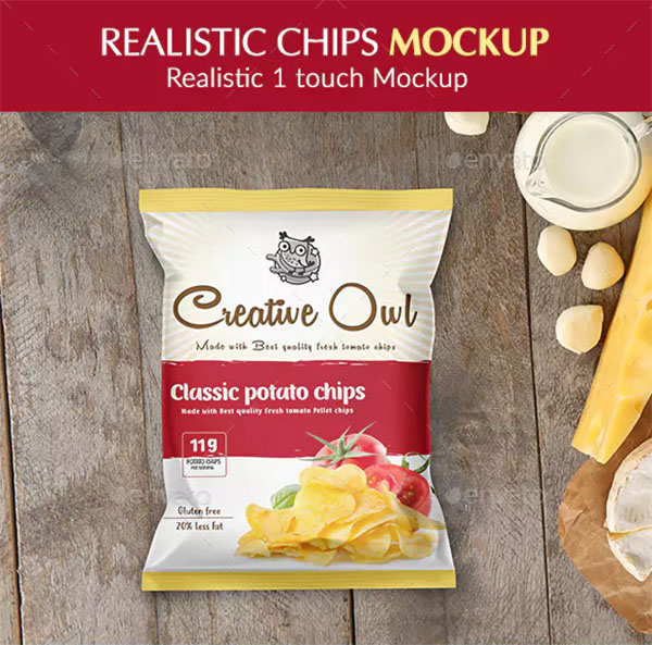 Chips, Snack and Pouch Packet Mockup