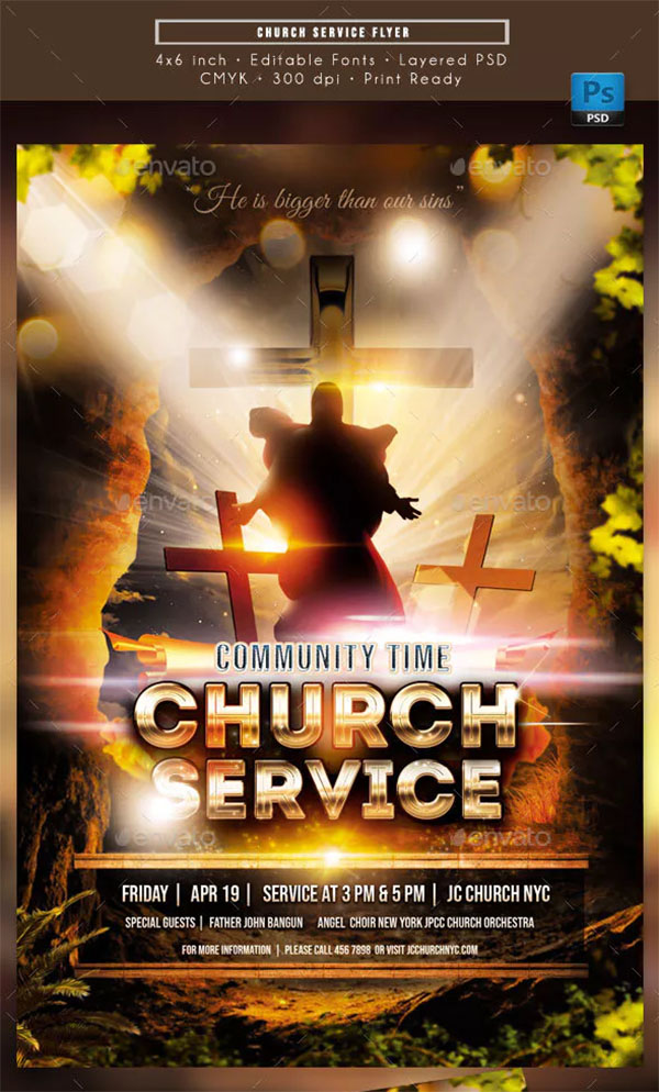 Church Service Worship Flyer
