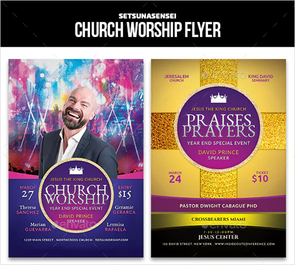 Church Worship Flyer Template Design