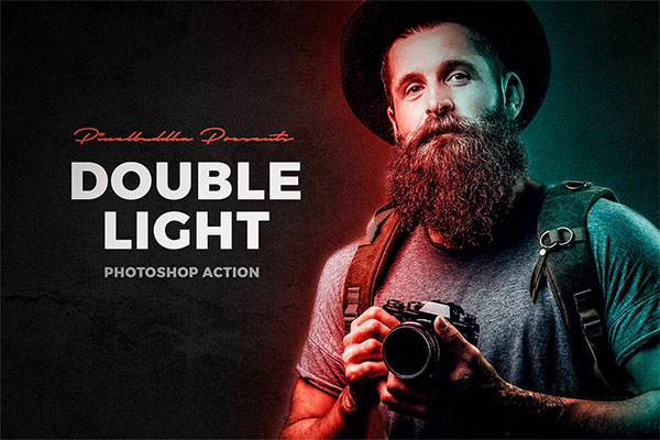 Double Light Photoshop PAT, ATN Action