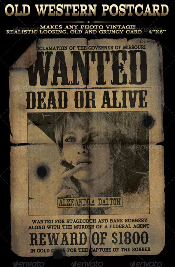 Easy to use Old Western Wanted Poster