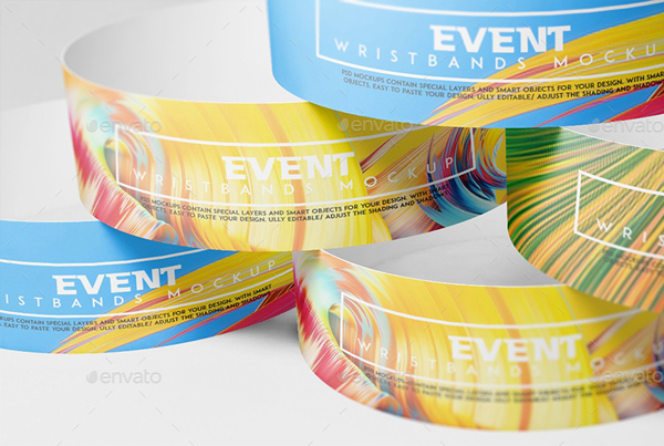 Event Bracelet Wristbands Mockup