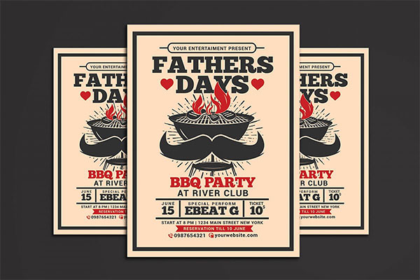 Fathers Day BBQ Party Flyer Template
