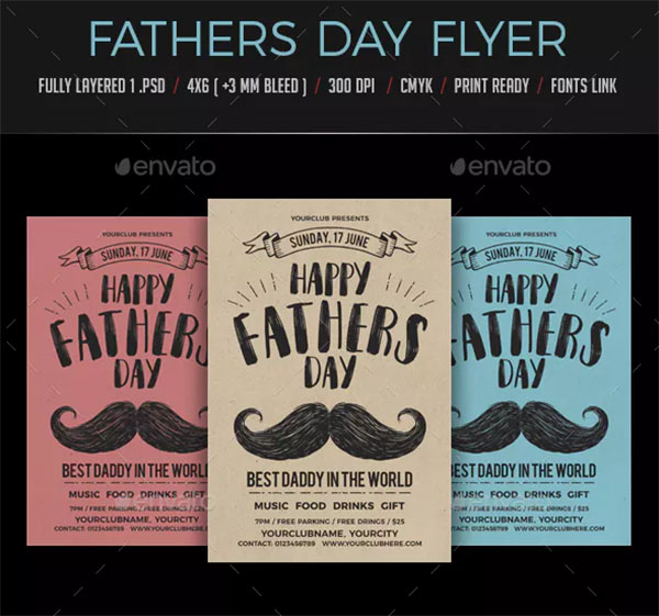 PSD Fathers Day Flyer Template