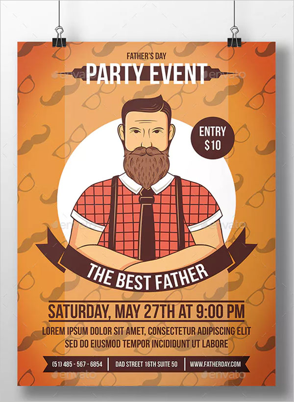 Fathers Day Party Flyer Template