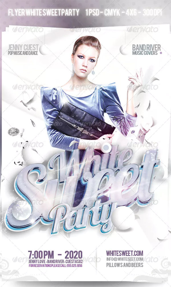 Flyer Party White Sweet Template