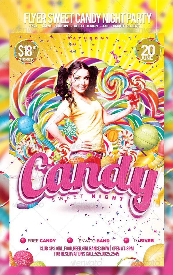 Flyer Sweet Candy Night Party