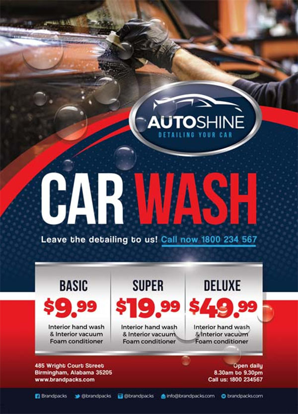 Free Car Wash Business Flyer Template