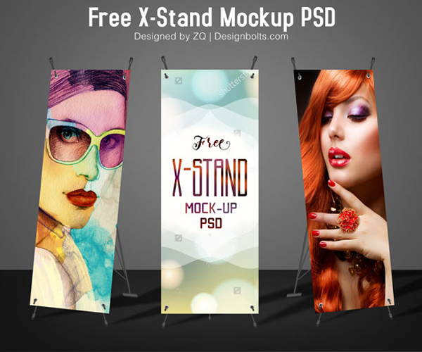 Free High Quality X-Stand Banner Mock-up