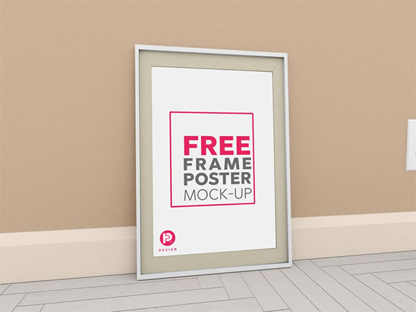 Free PSD Big Poster Frame Wall Mockup