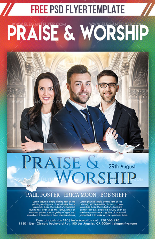 Free PSD Praise Worship Flyer Template