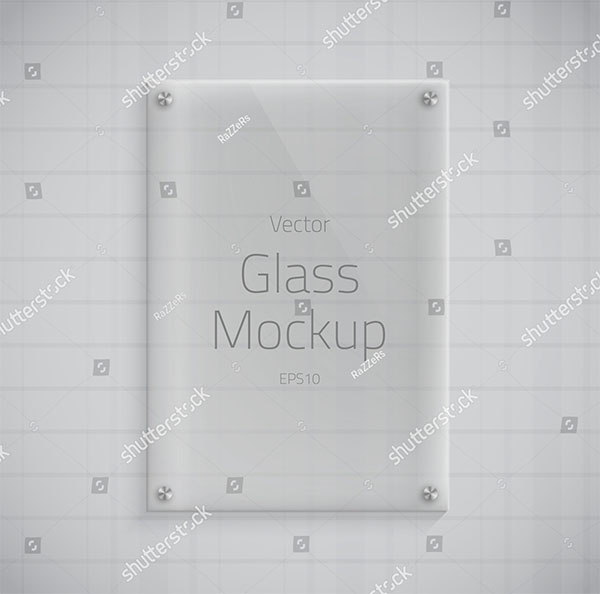 Glass Plate Vector Mockup Background