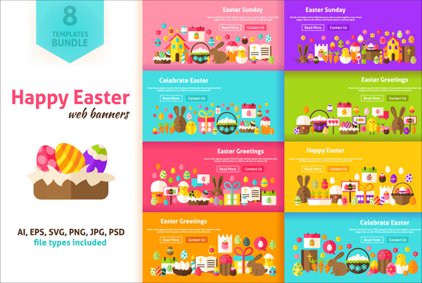 Happy Easter Website Banners