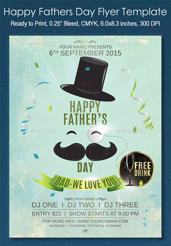 Happy Fathers Day Flyer Template Design