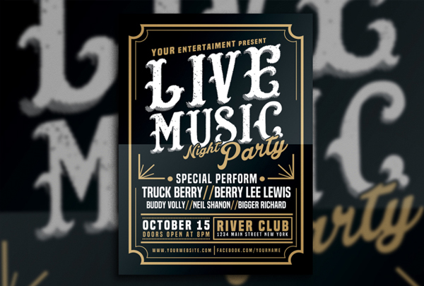 Live Music Typography Flyer