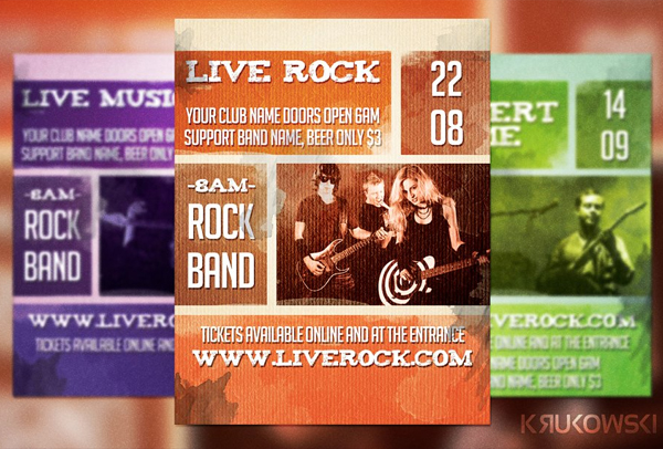 Live Rock Band Flyer Template