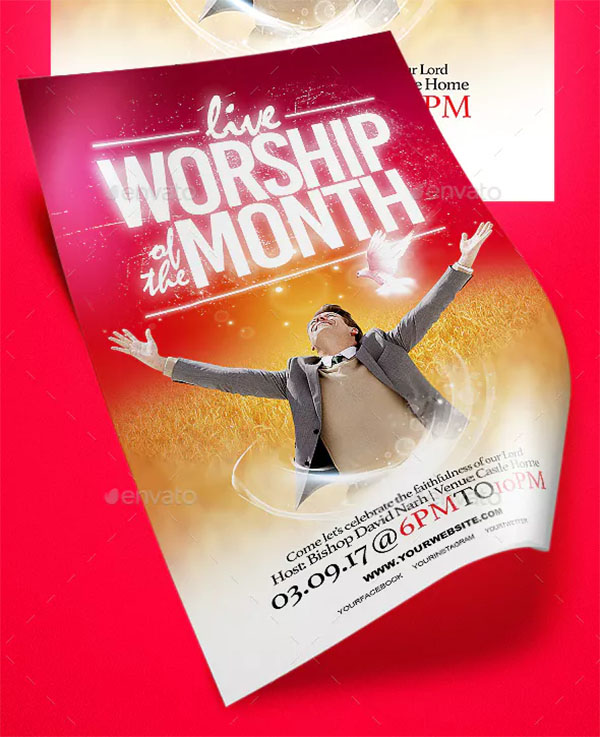 Live Worship Flyer Template