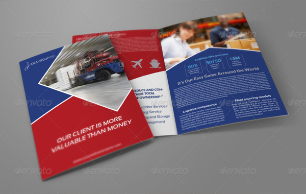 Logistic Company Brochure Bi Fold Template