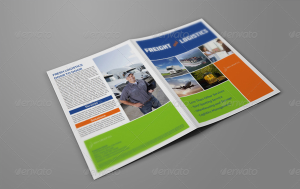 Logistics Services Bi-Fold Brochure Design Template