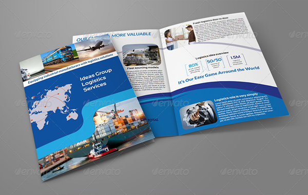 Logistics Services Bi Fold Brochure Template