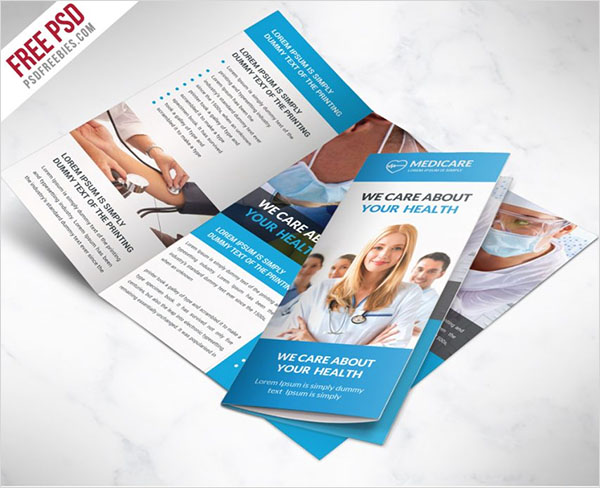 Medical Trifold Brochure Template Free PSD