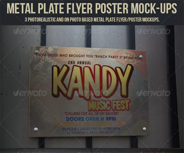 Metal Plate Flyer Poster Mockups