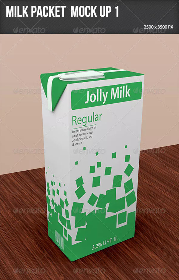 Milk Packet Mock-up Design