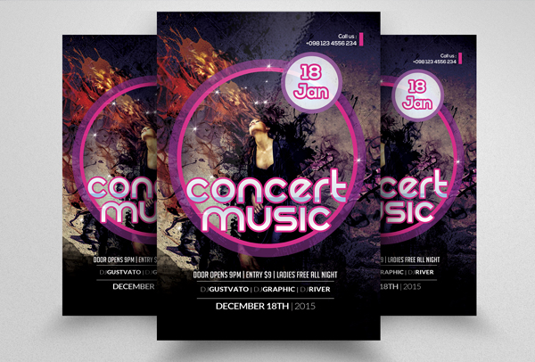 Music Band Concert Flyer Template