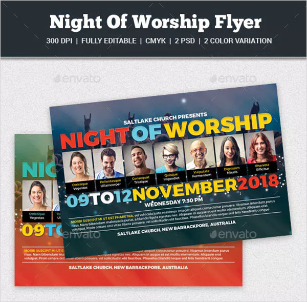 Night Of Worship Flyer PSD Template