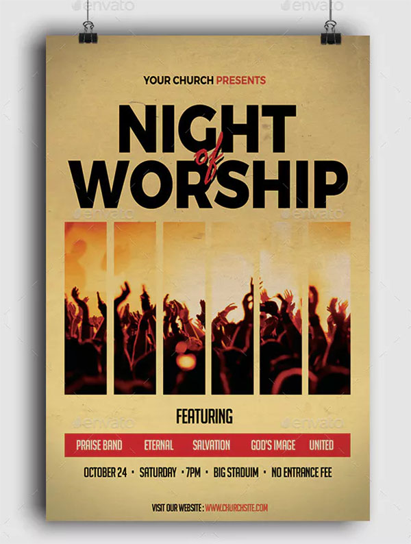 Night of Worship Flyer Template
