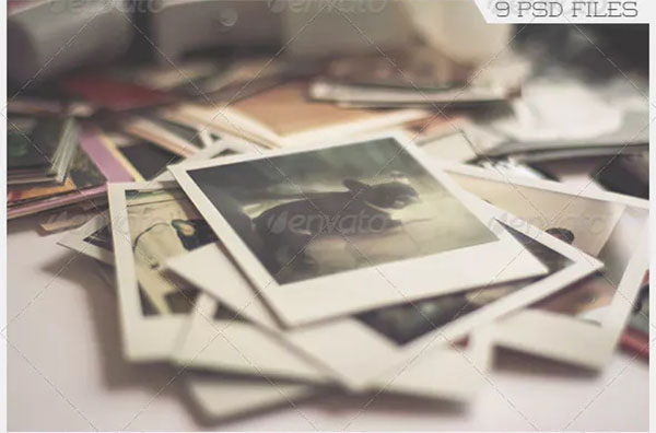 Old Polaroid Photo Frame Mock-Up