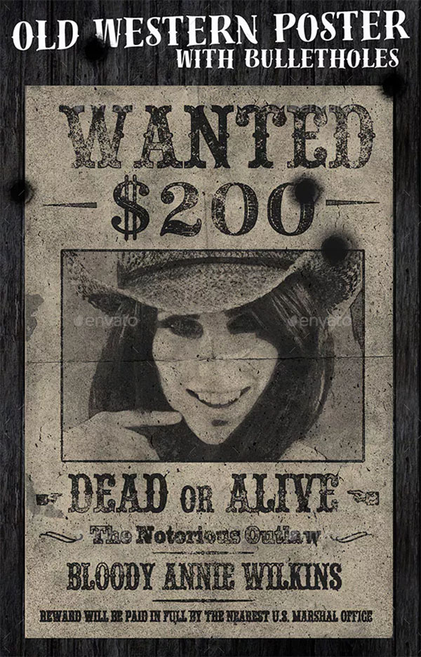 Old Western Vintage Wanted Poster