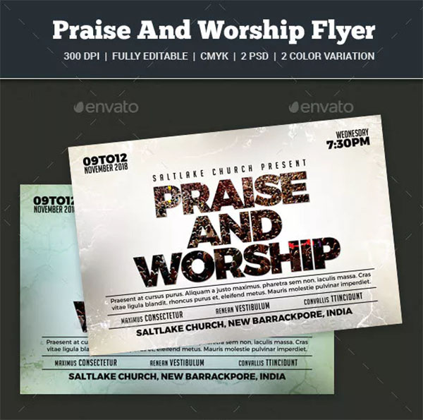 Praise And Worship PSD Flyer Template