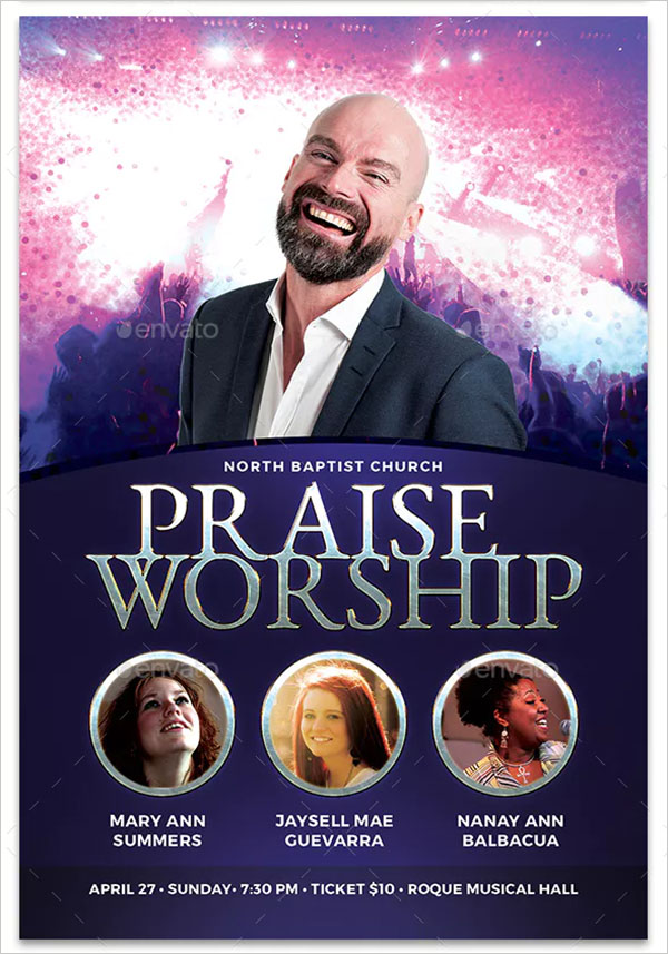 Praise Worship Church Flyer Template