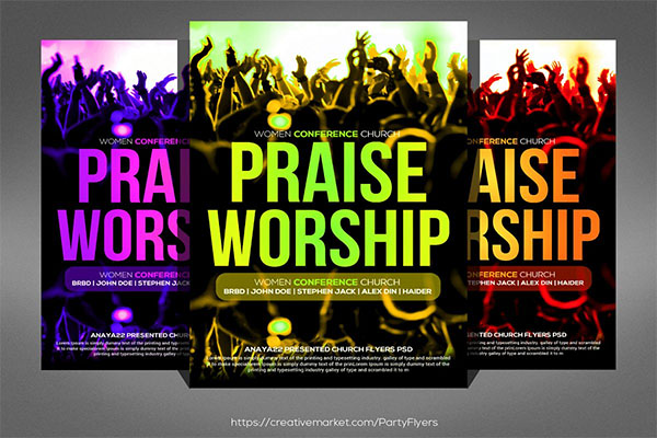 Praise and Worship Flyer Design PSD