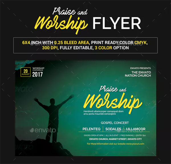 Praise and Worship Flyer Template Design