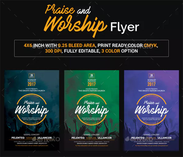 Praise and Worship PSD Design Flyer