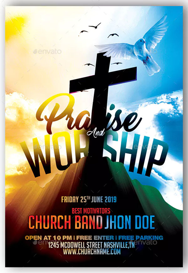 Prasie and Worship Flyer Template