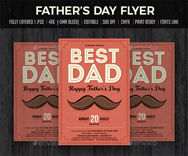 Printable Fathers Day Flyer Template