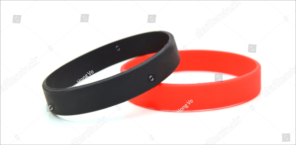 Red Rubber Bracelet Mockup
